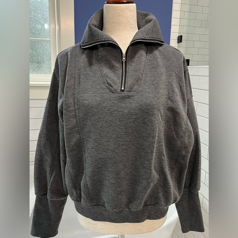 Women’s Gray Half-Zip Pullover.